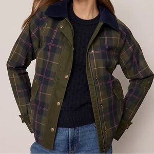 Womens’s Ann Taylor Weekend Collection Plaid Jacket - Olive and Navy Sz M